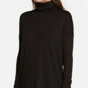 Rag & Bone Jean Back Cutout Turtleneck Knit Black Top Size S - like new!